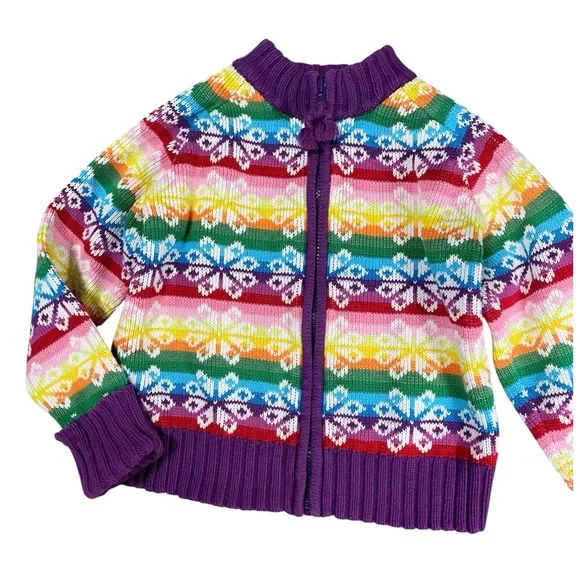VINTAGE Y2K GAP Rainbow Fair Isle Girl's Sweater - Picture 3 of 7